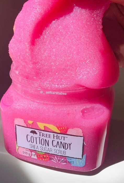 How To Smell Like Cotton Candy, Cotton Candy Scrub, Tree Hut Cotton Candy, Diy Body Scrub Recipes, Shea Sugar Scrub, Body Scrub Recipe, Sephora Skin Care, Diy Body Scrub, Bath And Body Works Perfume