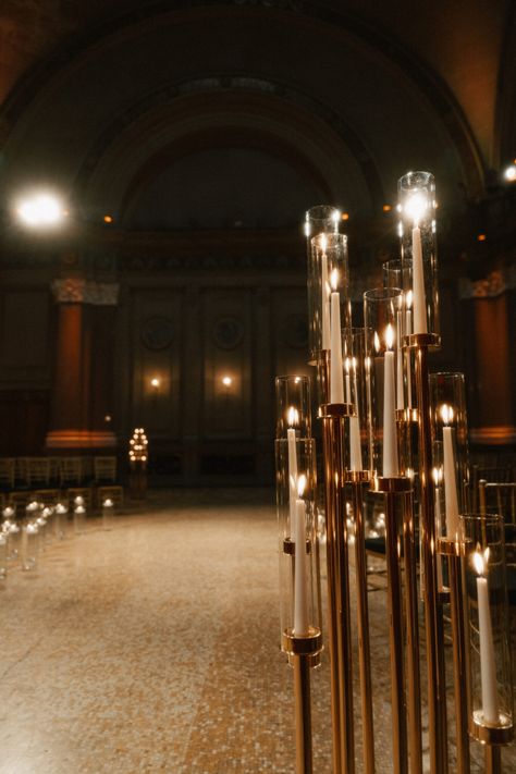 Dark and Dramatic Wedding in a Baroque Old Bank Venue - Randi Roberts Photography Moody Art Deco Wedding, Moody Art Deco, Candlelit Ceremony, Dramatic Wedding, City Wedding Venues, Moody Art, Savings Bank, Deco Wedding, Wedding Vibes