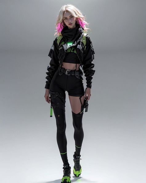 ArtStation - 223 | 4K Cyberpunk Techwear reference now in shop! Cool Cyberpunk Outfits, Cyberpunk Clothes Women, Cyberpunk High Fashion, Cyberpunk Clothing Aesthetic, Outfit Ideas Cyberpunk, Techwear Reference, Cyberpunk Fashion Futuristic Clothing, Urban Ninja Fashion, Cyberpunk Outfit Ideas