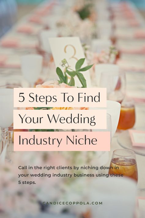 You've got a wedding industry business. Maybe you're a wedding planner, wedding photographer, or wedding florist. You've been working your butt off serving your customers, but you can't keep going at this pace forever. Instead of working with all the clients, you want to find your niche in the wedding industry. Inside the article, I'm sharing 5 steps for niching down (so you can start calling in the clients you *really* want). Planner Branding, Wedding Planner Job, Wedding Jobs, Wedding Business Ideas, Stationary Business, Wedding Planner Career, Breakfast Wedding, Find Your Niche, Wedding Planner Business