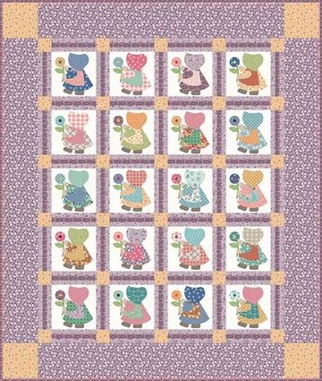 Sunbonnet Sue Quilt Kit by Lori Holt Bee Vintage, Vintage Samplers, Bee In My Bonnet, Lori Holt, Sunbonnet Sue, Block Patterns, Cross Stitch Fabric, Dotted Fabric, Quilt Sizes