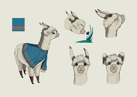 Lama Character Design, Alpaca Character Design, Alpaca Drawing, Character Design Teen, Creature Character, Art Children, Action Pose, Model Sheet, Art Study