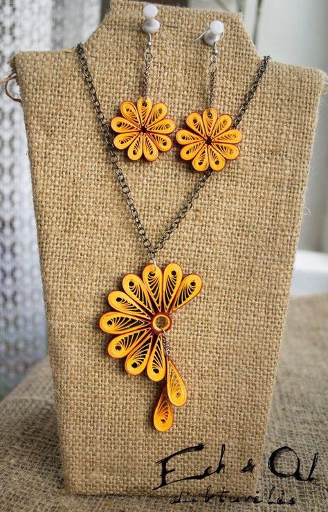 Quilling Necklace, Quilling Flower Designs, Paper Quilling Earrings, Paper Quilling Cards, Origami And Quilling, Paper Quilling Jewelry, Quilling Work, Paper Quilling Patterns, Quilling Earrings