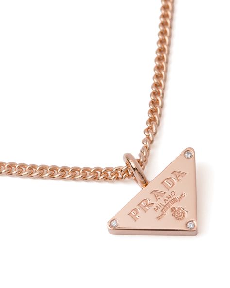 Prada Necklace, Triangle Necklace, Triangle Pendant, Rose Gold White, Pendent Necklace, Fine Jewelry Collection, Blockchain Technology, Gold Pendant Necklace, White Rose Gold