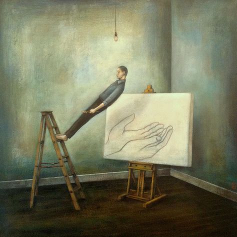 Poetic Acrylic Paintings by Duy Huynh http://www.thisiscolossal.com/2015/02/poetic-acrylic-paintings-by-duy-huynh/ Duy Huynh, Colossal Art, Human Condition, Room Decorations, Art And Illustration, Surreal Art, Printmaking, Surrealism, Art Inspo