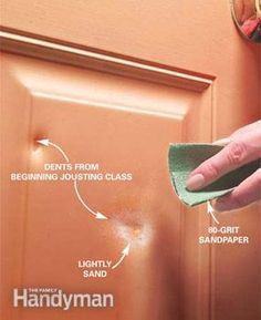 How to fix dents in metal doors or dings and dents in my camper!! Pocket Door Repair, Metal Doors, Old Garage, Home Fix, Door Repair, Diy Home Repair, Door Makeover, House Projects, Home Repairs