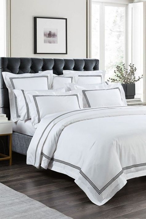 Whether you are after jersey, 1000 thread count sheets, bamboo, linen sheets or simply just fitted sheets or pillowcases, Manchester Collection have something for all tastes. #bedsheets #kingsizesheets Black King Bed, Black Queen Bed, White Quilt Cover, Queen Bed Quilts, Classic Bedding, Bedroom Colour, King Bed Sheets, European Pillows, Navy Quilt