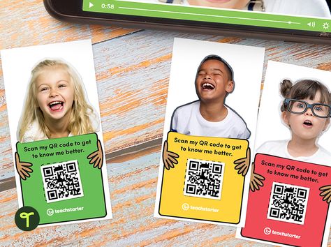 These QR Code Classroom Activities Are Taking Elementary Schools by Storm | Teach Starter Qr Code Template, Qr Code Activities, My Classmates, Creative Arts Therapy, Qr Code Generator, Library Inspiration, Free Teaching Resources, Event Activities, Elementary School Teacher