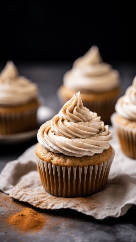 Vanilla Chai Pumpkin Spice Latte Cupcakes [50 Minutes] – Chasety Pumpkin Latte Cupcakes, Dainty Cakes, Grilled Chicken Alfredo, Pumpkin Spice Latte Cupcakes, Roll Cheesecake, Brown Sugar Frosting, Gingerbread Cupcakes, Animated Photos, Pumpkin Chai