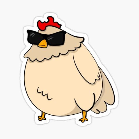 A cool chicken wearing sunglasses • Millions of unique designs by independent artists. Find your thing. Chicken Sticker, Wearing Sunglasses, Top Artists, Sticker Design, Sell Your Art, Vinyl Sticker, Independent Artist, Unique Designs, Finding Yourself