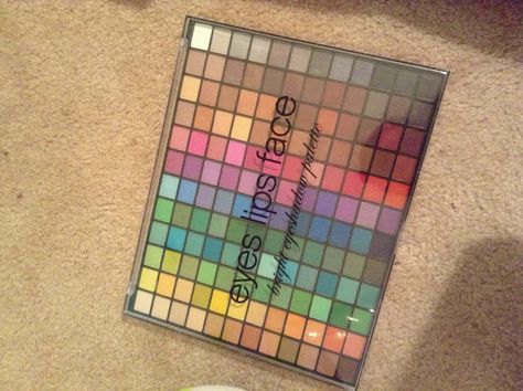 Giant eyeshadow palette by ELF. LOVE it! Rainbow Eyeshadow Palette, Big Eyeshadow Palette, Elf Eyeshadow, Rainbow Eyeshadow, Clothing Store Interior, Makeup Eyeshadow Palette, Cute School Supplies, Jersey Outfit, Eyeshadow Pallets