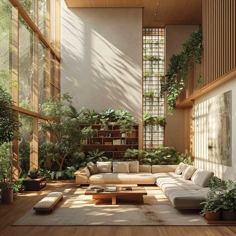 Enhancing Wellness through Biophilic Interior Design Ideas • 333+ Images • [ArtFacade] Eco Design Interior, Biophilic Interior, Biophilic Architecture, Botanical Interior, Interior Design Plants, Luxury Bedroom Furniture, Interior Design Renderings, Biophilic Design, Micro House