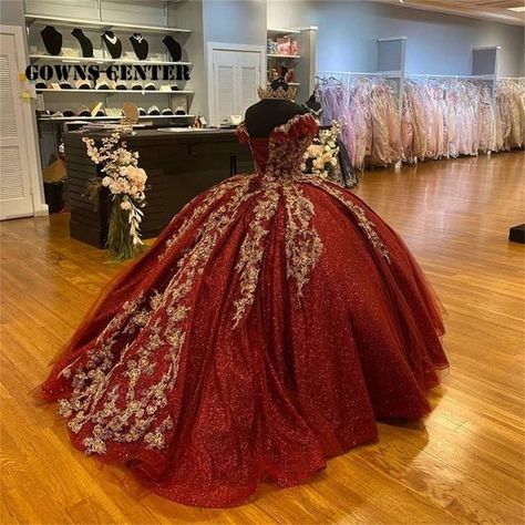 Garnet Quinceanera Dresses, Red Xv Dresses Cinderella, Quiencera Dresses Red And Gold, Red Quince Dress With Cape, Red Charro Quinceanera Crown, Red Wine Quinceanera Theme, Moda 2000 Red Quinceanera Dresses, Red Glitter Quinceanera Dress, Maroon Xv Dresses