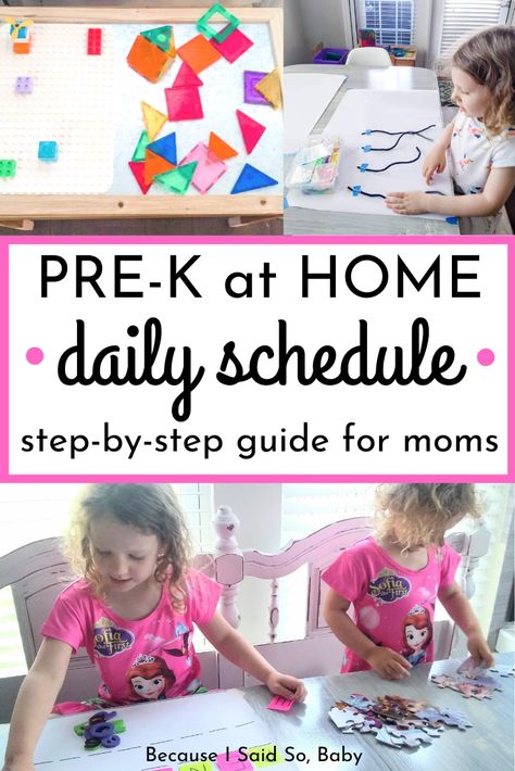 At Home Prek Learning, Home School Pre K Activities, Daily Pre K Schedule, Homeschooling Three Year Old, Pre K Home Activities, Pre K At Home Schedule, Home School Pre K Lesson Plans, Preschool Morning Routine At Home, At Home Prek Activities