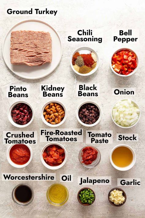 Best Turkey Chili Recipe - Jessica Gavin Best Turkey Chili Recipe, Homemade Turkey Chili, Best Turkey Chili, Turkey Chilli, Ground Turkey Chili, Turkey Chili Recipe, Slow Cooker Turkey Chili, Chili Toppings, Chili Recipe Turkey