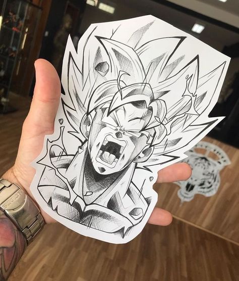 Shen Long Tattoo, Pop Culture Tattoos, Dbz Tattoo, Culture Tattoos, Ball Tattoo, Z Tattoo, Ear Tattoo Ideas, Comic Tattoo, Dragon Ball Tattoo