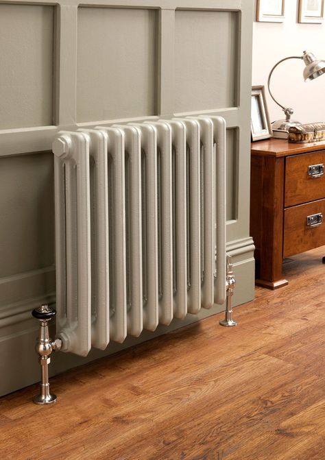 Cottage Hallway, Victorian Radiators, Traditional Radiators, 1930s House, Cast Iron Radiators, Country Cottage Decor, Wooden Floor, Hallway Decorating, Front Room