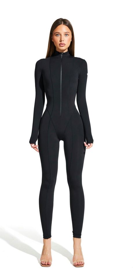 Catsuit Outfit Ideas, Full Body Leotard, Zip Up Romper, Catsuit Outfit, Workout Jumpsuit, Workout Bodysuit, Catsuit Bodysuit, Evening Jumpsuit, Fitness Wear Outfits