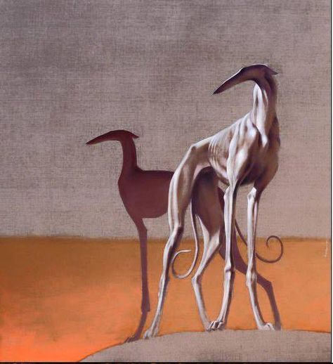 Whippet, Orange, Art