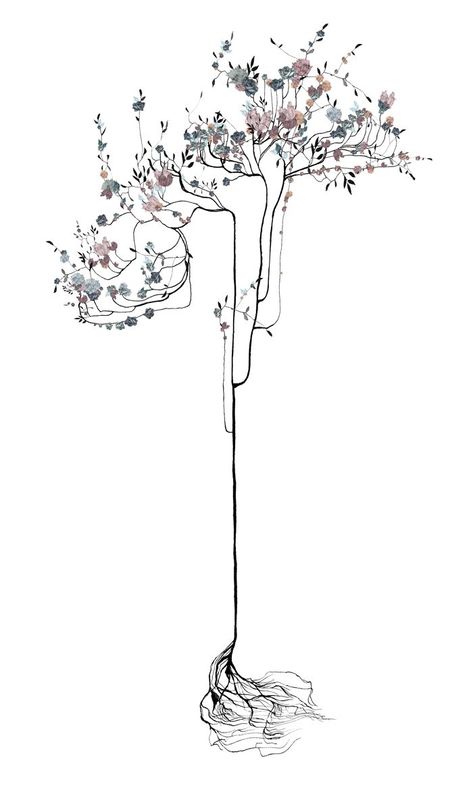 Pin on A soft touch: Pastel | Studio Piet Boon Tree Roots Illustration, Neuron Tattoo, Neuron Drawing, Roots Illustration, Roots Drawing, Roots Tattoo, Illustration Ideas, Trendy Tree, Blossom Tree