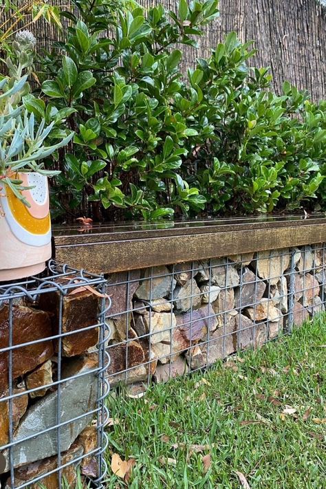 gabion walls retaining walls ideas Diy Retaining Wall Cheap, Easy Retaining Wall Ideas Cheap, Easy Retaining Wall, Cheap Retaining Wall Ideas, Retaining Walls Ideas, Rock Wall Fencing, Cheap Retaining Wall, Gabion Walls, Diy Retaining Wall