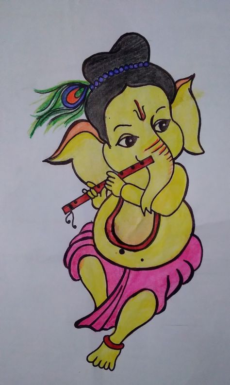 Eco Friendly Diwali Posters, Ganesha Craft, Backgrounds To Draw, My Friend Ganesha, Lord Painting, Ganpati Rangoli, Pencil Colour Painting, Blouse Painting, Ganesh Painting