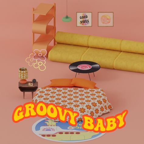 Sims 4 Groovy Furniture, Sims 4 Cc Groovy Furniture, Cute Sims 4 Cc Furniture, Sims 4 70s Cc Furniture, Sims Tattoo, Los Sims 4 Mods, Sims Furniture, Ts4 Mods, Cc Sims4