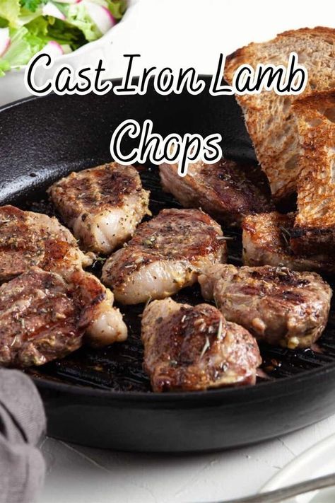 Simplify your weeknight dinners with this cast iron lamb chop recipe!  Everything cooks in one pan, making cleanup a breeze. Lamb Chop Recipe, Lamb Loin Chop Recipes, Lamb Chops Pan Seared, Leftover Lamb, Venison Stew, Lamb Loin Chops, Basting Sauce, Lamb Loin, How To Cook Lamb