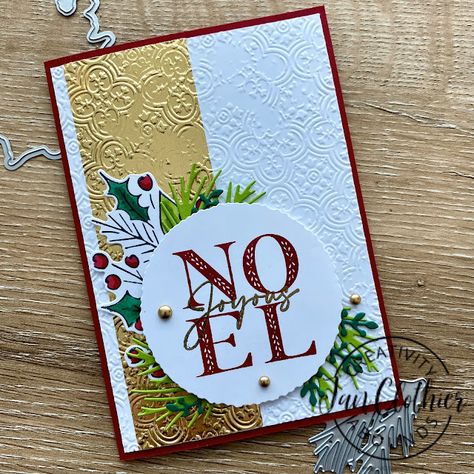 Stampin Up Noel Cards, Su Joy Of Noel Cards, Stampin Up Joy Of Noel, Joy Of Noel Stampin Up Cards, Stampin Up Christmas Season, Distressed Tile, Noel Christmas Cards, Christmas Classics, Stamped Christmas Cards