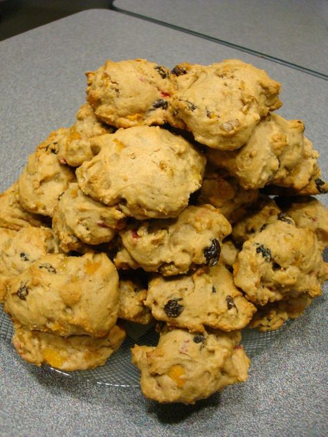 Retro Recipes: Fruit Cocktail Cookies (from 1954 Waverly Lutheran Church Cookbook, MN) Fruit Cocktail Dessert Recipes, Fruit Cocktail Cookies, Recipes Using Fruit Cocktail, Best Ever Fruitcake Cookies, Christmas Fruitcake Cookies Recipes, Fruitcake Cookies Recipe Candied Fruit, Cocktail Cookies, Recipes With Fruit Cocktail, Soft Chocolate Chip Cookies Recipe