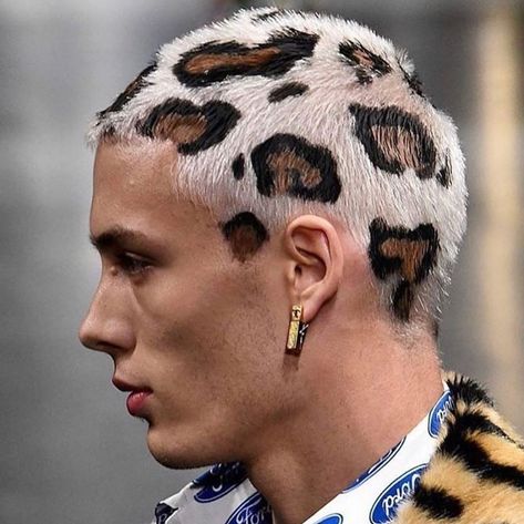 Cheetah Print Hair, Shaved Head Designs, Cheetah Hair, Dyed Hair Men, Shaved Hair Designs, Leopard Print Hair, Leopard Hair, Haircut Designs, Cool Hairstyles For Men