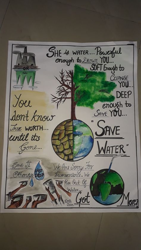 Land Restoration Desertification And Drought Resilience Poster Making, Poster Making On Save Water, Land Restoration Desertification And Drought Resilience Drawing, Environment Protection Drawing, Van Mahotsav Poster Ideas, Drought Resilience Poster, World Conservation Day Poster, Land Restoration Poster Drawing, Conservation Of Natural Resources Poster