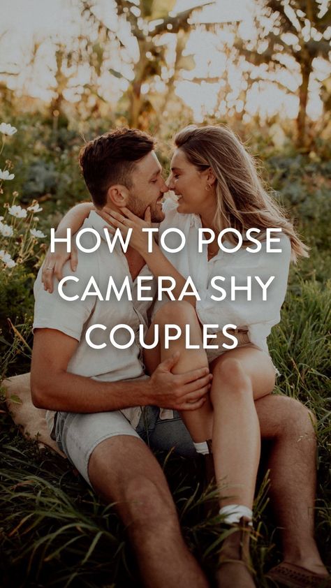 unscriptedposingapp on Instagram: How to pose shy couples 💕Working with introverted couples can be hard but with some simple techniques you can capture stunning photos… Wedding Poses For Shy Couple, Shy Couple Photos, Couple Beach Pictures Romantic, Shy Couple Poses, Simple Couple Poses, Couple Beach Pictures, Piggy Back, Camera Shy, Posing Tips