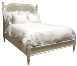 bed queen wood cream detail legs French Provincial Bed, Chic House, Cane Bed, Cottage Bed, French Bed, Bed King, Caned Headboard, European Home, Romantic Shabby Chic