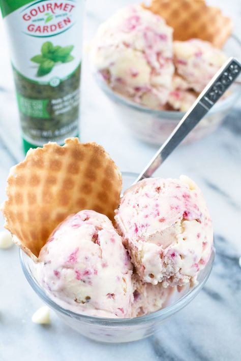 Lemon Raspberry Basil Ice Cream from @cakenknife Lemon Raspberry Ice Cream, Basil Ice Cream, Cream Cheese Wontons, Yogurt Popsicles, Raspberry Ice Cream, Ice Cream Maker Recipes, Milk Ice Cream, Sweet Tart, Wontons