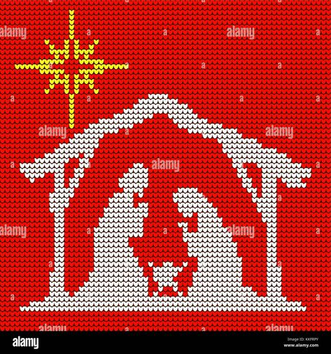 Nativity Pixel Art, Christmas Cross Stitch Patterns Free, Nativity Silhouette, Christmas Perler Beads, Birth Of Christ, Christian Cross Stitch, Jesus Christmas, The Birth Of Christ, Xmas Cross Stitch