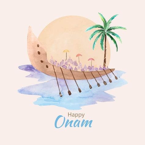 Onam Illustration, Onam Designs, Onam Festival Kerala, Onam Ideas, Happy Onam Images, Kerala Painting, Onam Images, Onam Wishes, Pookalam Design