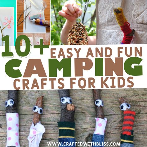 Easy and Fun Camping Crafts for Kids – CraftedwithBliss Camping Activites For Kids, Adventure Crafts, Camping Crafts For Kids, Camping Activities For Kids, Cabin Crafts, Theme Preschool, Summer Camp Crafts, Crafts Preschool, Outdoor Crafts