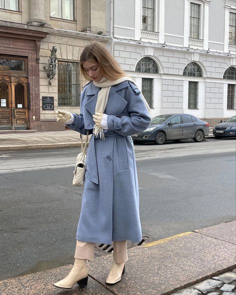 Light Blue Coat Outfit, Blue Coat Outfit, Blue Outfit Winter, World Fashion, Label M, Winter Fashion Outfits Casual, Blue Coat, Shop Till You Drop, Winter Outfit Inspiration