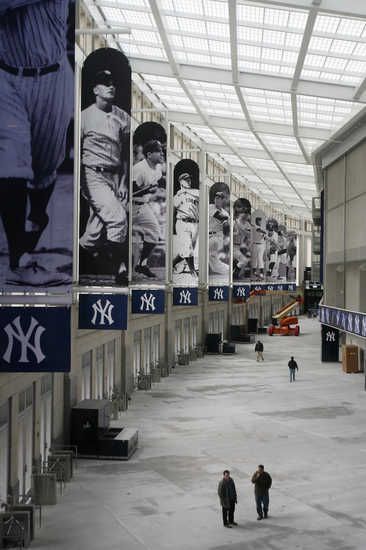 the great hall; yankee stadium: the bronx, new york New York Yankees Stadium, Yankees Baby, Major League Baseball Stadiums, Go Yankees, The Bronx New York, Damn Yankees, Baseball Park, The Great Hall, Hairstyles Pictures