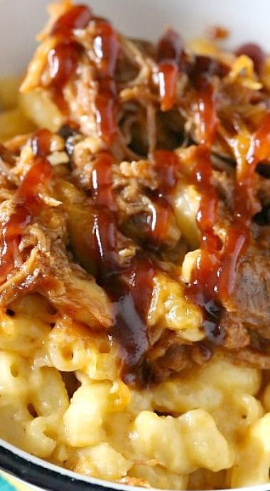 Pulled Pork Mac and Cheese (Piggy Mac) Pulled Pork Mac And Cheese, Pork Mac And Cheese, Pulled Pork Leftovers, Pulled Pork Recipes, Bbq Beef, Sharp Cheddar, Sharp Cheddar Cheese, Pork Dishes, Mac N Cheese