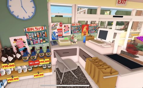 Bloxburg Grocery Store Inside, Flower Shop Bloxburg Interior, Bloxburg Shop Interior, Bloxburg Cruise Ship, Convience Store Bloxburg, Bloxburg Convience Store, Bloxburg Convience Store Decals, Bloxburg Corner Store, Stores To Build In Bloxburg