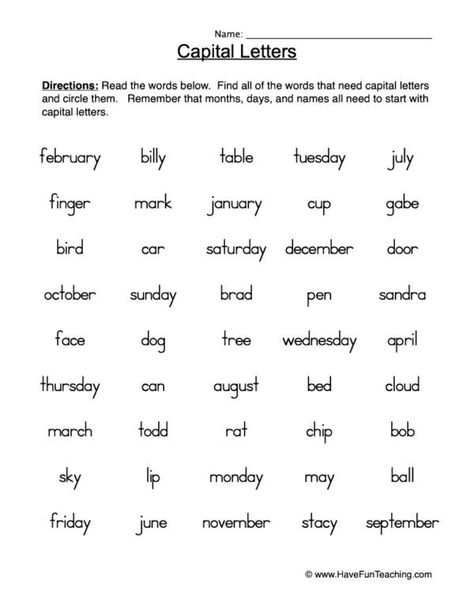 Proper Nouns - Have Fun Teaching Capital Letters Activities, Worksheet Grade 1, Common Nouns Worksheet, Capitalization Worksheets, Capital Letters Worksheet, Proper Nouns Worksheet, Homeschool Curriculum Planning, Figurative Language Worksheet, Use Of Capital Letters