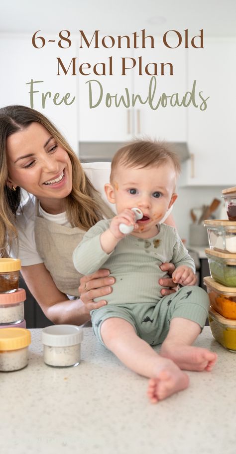 A 6 – 8 month old meal plan that you can prep ahead of time to save time and money! This meal prep will focus on iron-rich foods which is very important in this stage. Baby Meal Plan 6 Months, 8 Month Old Meal Prep, 8 Month Old Meal Plan, 6 Month Old Meal Plan, Meal Prep For 8 Month Old Baby, 8 Month Old Meals, 7 Month Old Food, 8 Month Old Food, 8 Month Old Baby Food