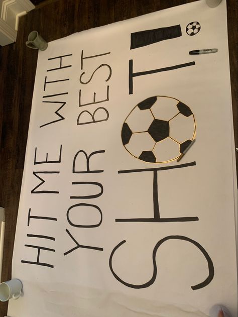 Soccer Game Posters Ideas, Soccer Senior Night Posters, School Sports Posters, Team Poster Ideas, Volleyball Signs, Soccer Senior Night, School Spirit Posters, Homecoming Poster Ideas, Senior Posters