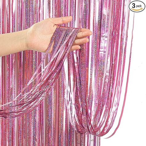 Amazon.com: 3 Pack Backdrop Curtains Party Decorations, Fringe Streamers Tinsel Backdrop Fringe Backdrop Party Backdrop Birthday Decorations, Party Décor Disco Party Decorations (3.3‘ x 6.6’, Pink) : Electronics Fringe Streamers, Pink Electronics, Tinsel Backdrop, Backdrop Fringe, Backdrop Curtains, Disco Party Decorations, Backdrop Birthday, Party Backdrop, Decorations Party