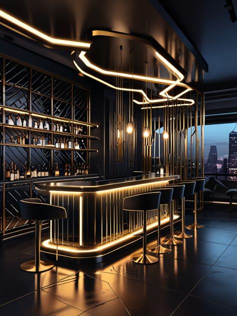 Sake Bar, Bar Counter Design, Dream Bars, Bar Design Awards, Nightclub Design, Luxe Lounge, Home Bar Designs, Counter Design, Diy Bar