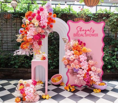 Baby Pink Wedding, Orange And Pink Wedding, Event Booth Design, Birthday Theme Decoration, Citrus Wedding, Event Stylist, Event Booth, Disco Theme, Wedding Props