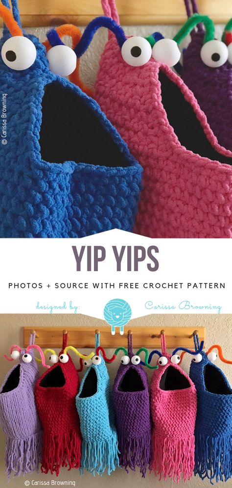 Yip Yips Free Crochet Pattern Crochet Zig Zag, Purse Patterns Free, Yip Yip, Crocheted Bags, Crochet Purse Pattern Free, Crochet Monsters, Crochet Shell Stitch, Crochet Bag Pattern Free, Bag Pattern Free