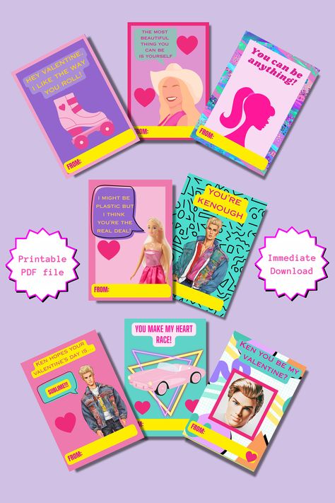 Barbie Valentines, Funny References, 2023 Barbie, Cute Sayings, Barbie Ken, Barbie Movie, Valentines Card, New 2023, Funny Cute